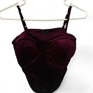 Velvet Burgundy crop Top by Mixed Threads size medium
